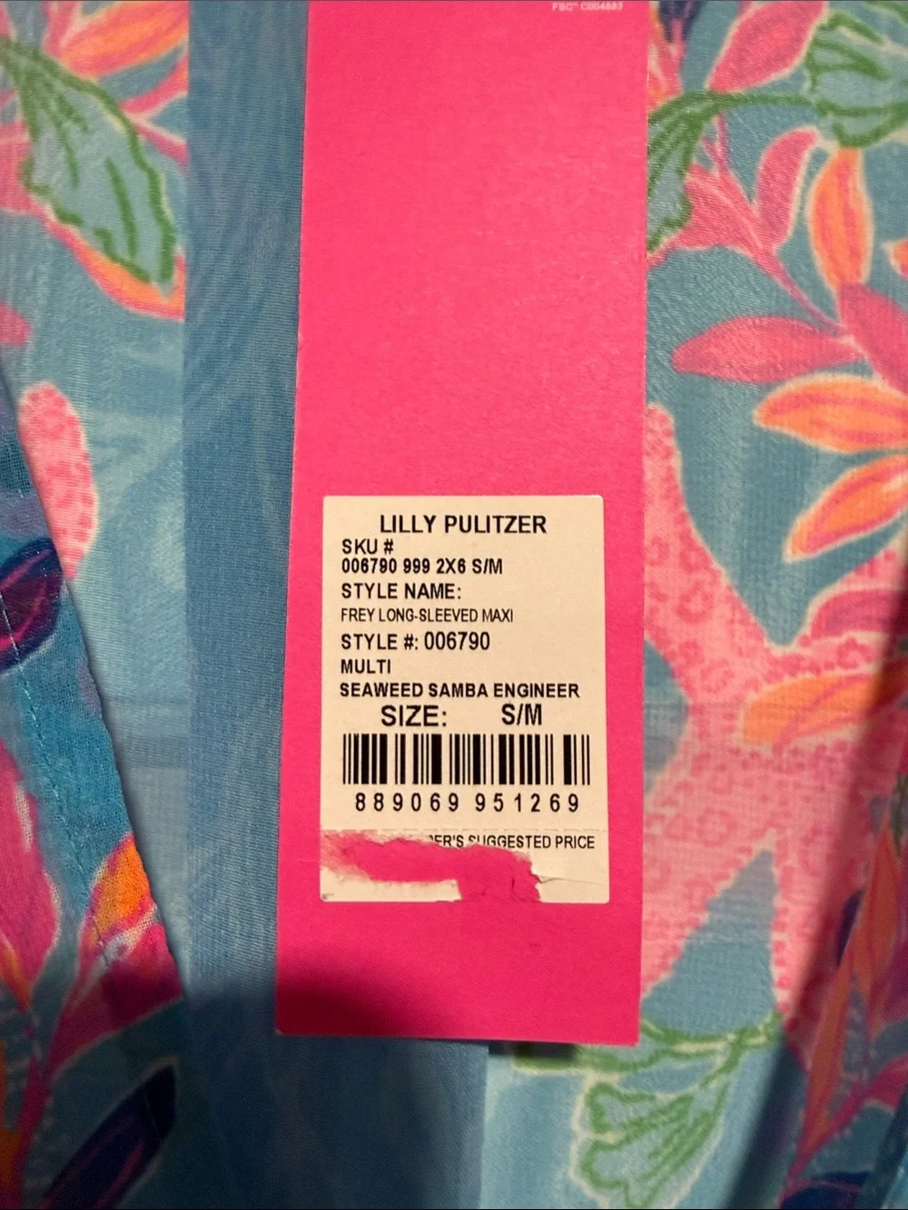 Lilly Pulitzer Frey Maxi cover up Kaftan size S/M turquoise NEW